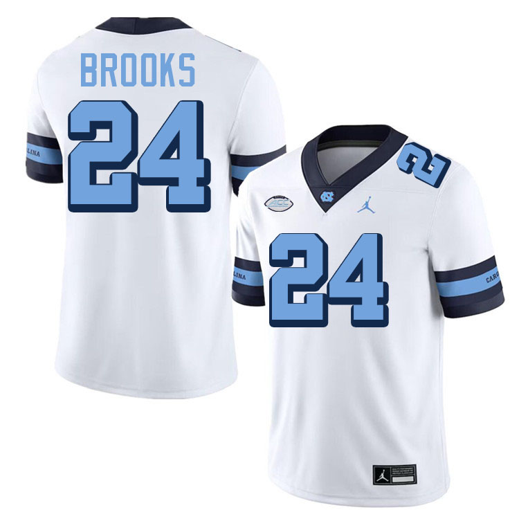 British Brooks UNC Jerseys,North Carolina Tar Heels #24 British Brooks Football Jerseys-Throwback White